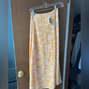 Abercrombie Orange Floral Maxi Skirt with Slit